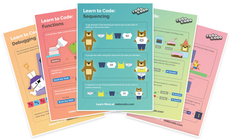 Rodocodo Learn to Code free coding posters for schools